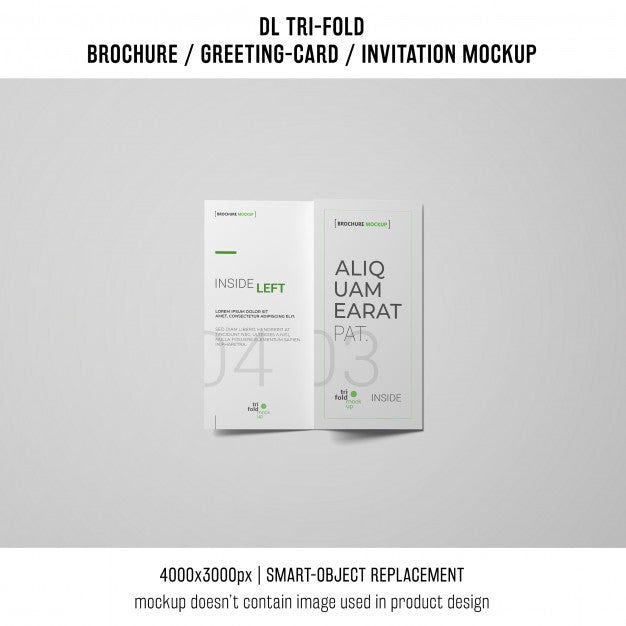 Free Trifold Brochure Or Invitation Mockup Concept Psd