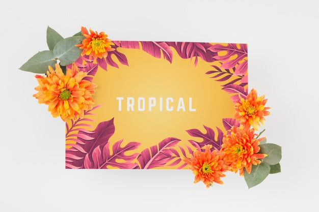 Free Tropical Cover Mockup Psd