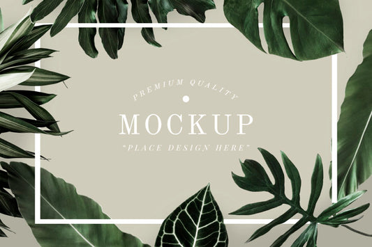 Free Tropical Foliage Design Frame Mockup Psd