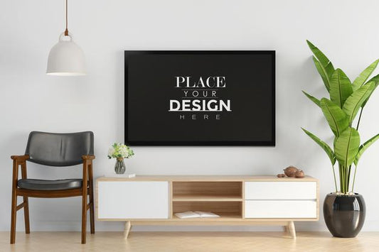 Free Tv In Living Room Mock Up Psd