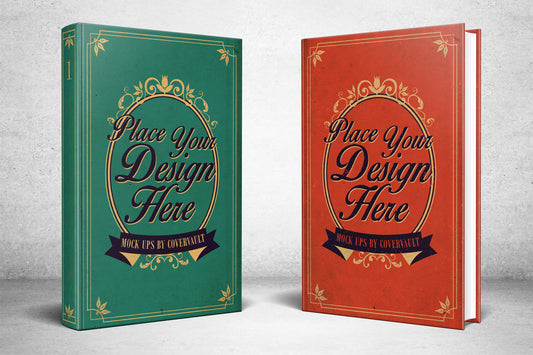 Free Two 6 X 9 Hardcovers Standing Psd Mockup