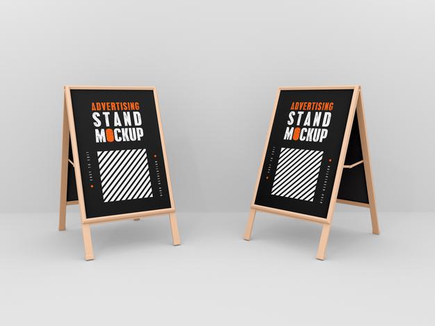 Free Two Advertising Stand Mockup Psd