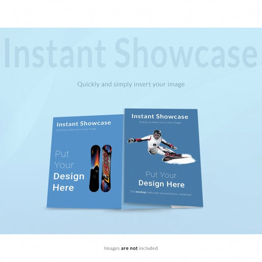 Free Two Blue Flyers Mock Up Psd