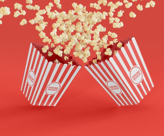 Free Two Buckets With Popcorn Mockup Psd