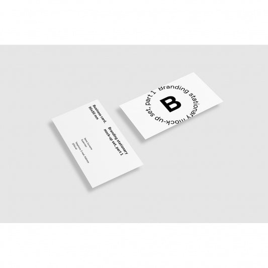 Free Two Business Card On White Background Mock Up Psd