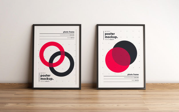 Free Two Framed Poster Template Mockup Psd