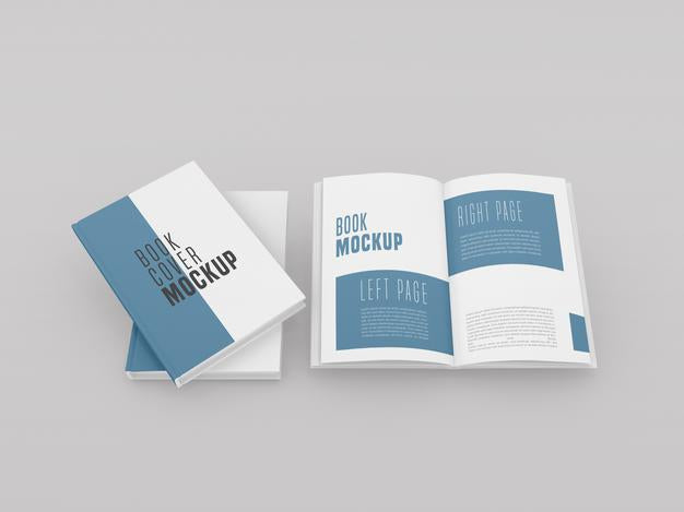 Free Two Hard Cover With Open Book Mockup Psd