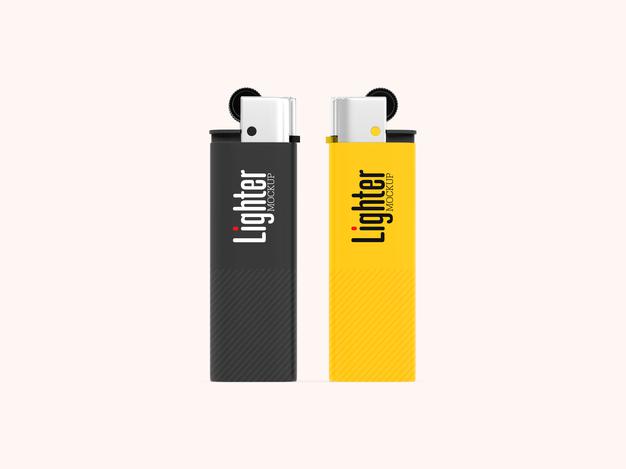 Free Two Isolated Lighter Mockup Psd