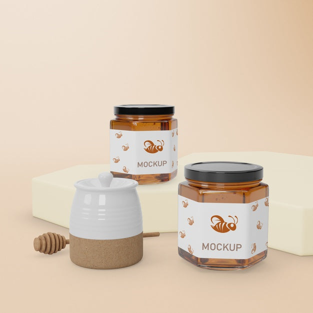 Free Two Jars With Honey Psd