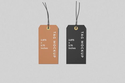 Free Two Label Tag Mockups Top View Psd