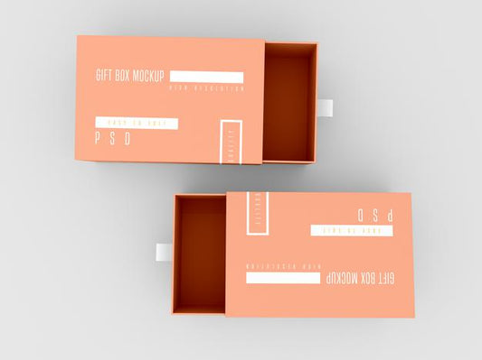Free Two Open Delivery Box Mockup Psd