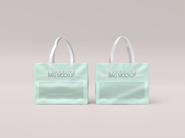 Free Two Realistic Shopping Bag Mockup Psd