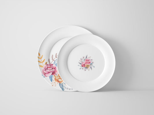 Free Two Size Plates Mockup Front View