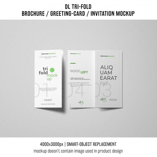 Free Two Trifold Brochure Or Invitation Mockups Psd