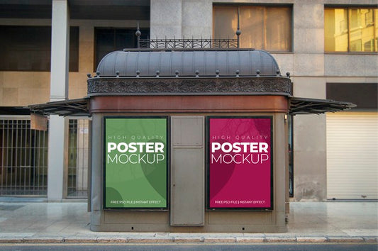Free Two Urban Posters Mockup Psd