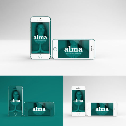Free Two White Mobile Phones Mock Up Psd