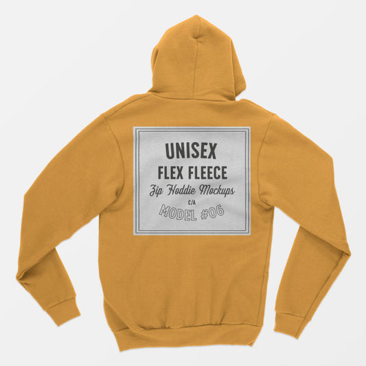 Free Unisex Flex Fleece Zip Hoodie Mockup 06 Psd