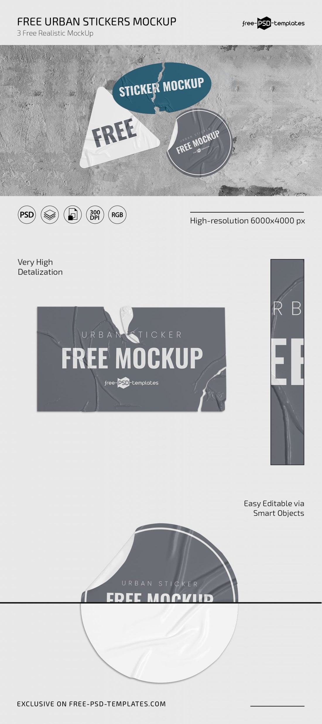 Free Urban Stickers Mockup Psd Set Creativebooster