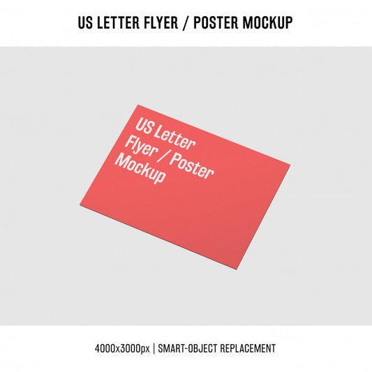 Free Us Letter Flyer Or Poster Mockup Concept Psd