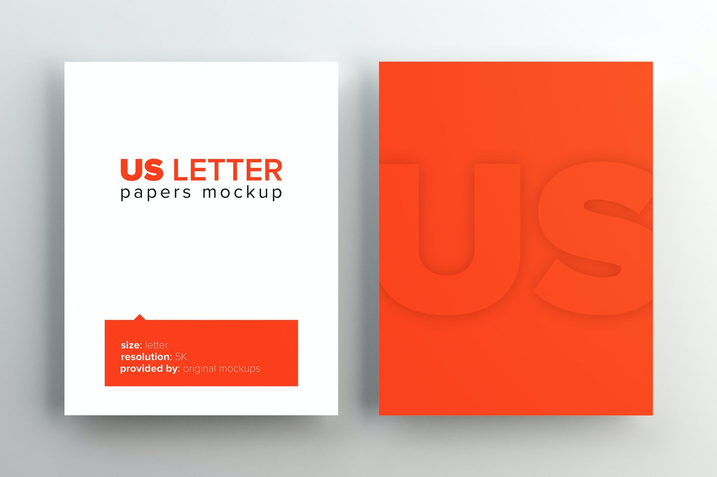 Free Us Letter Papers Mockup