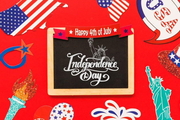 Free Usa Independence Day Mockup With Slate Psd