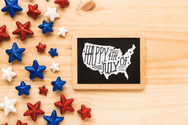 Free Usa Independence Day Mockup With Slate Psd