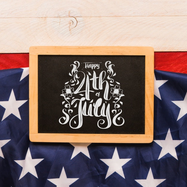 Free Usa Independence Day Mockup With Slate Psd