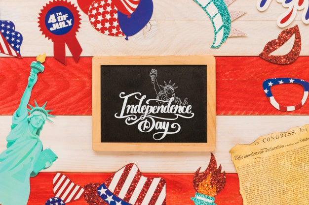 Free Usa Independence Day Mockup With Slate Psd