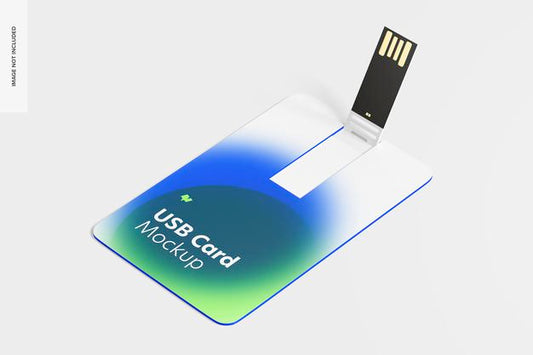 Free Usb Cards Mockup, Top View Psd