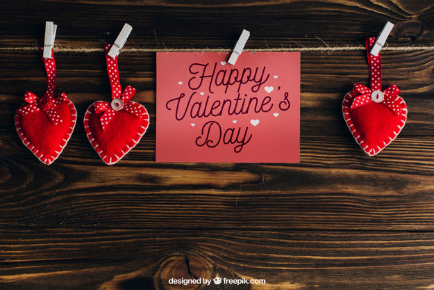 Free Valentine Elements And Card Mockup Psd