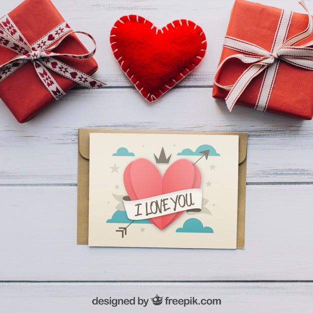 Free Valentine Elements And Frame Mockup Psd