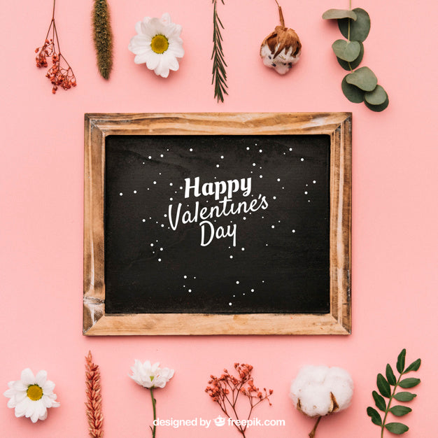 Free Valentines Day Wooden Frame Mockup with a Party Feeling