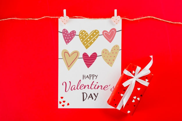 Free Valentines Card Mockup On Clothes Line Psd