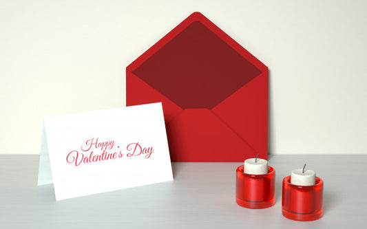 Free Valentine'S Card With Candles Psd