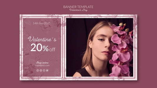 Free Valentine'S Day Banner Template Mock-Up Psd
