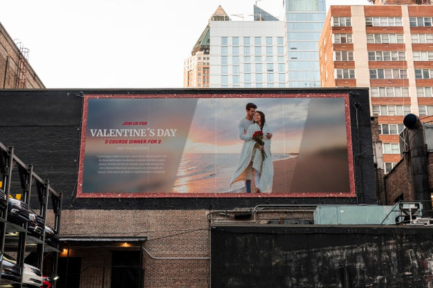 Free Valentine'S Day Billboard With Mock-Up Psd