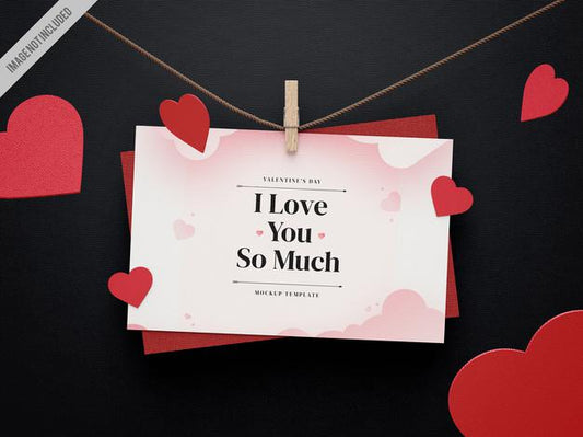 Free Valentines Day Card Mockup Psd