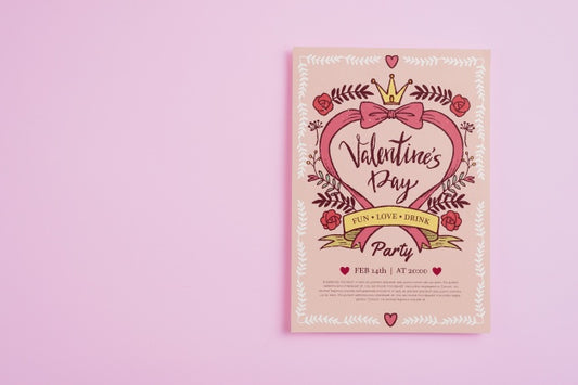 Free Valentines Day Card Mockup With Copyspace Psd