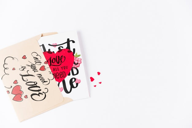 Free Valentines Day Card Mockup With Copyspace Psd