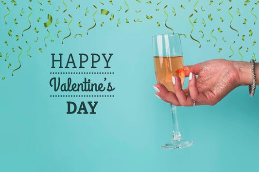 Free Valentines Day Celebration With Champagne Psd