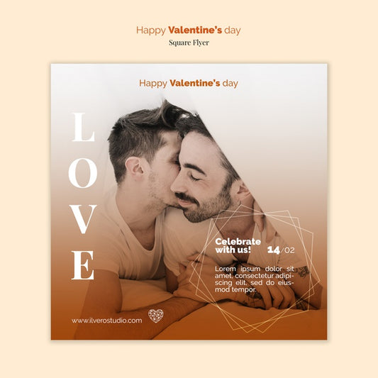 Free Valentine'S Day Flyer Mock-Up With Male Partners Psd