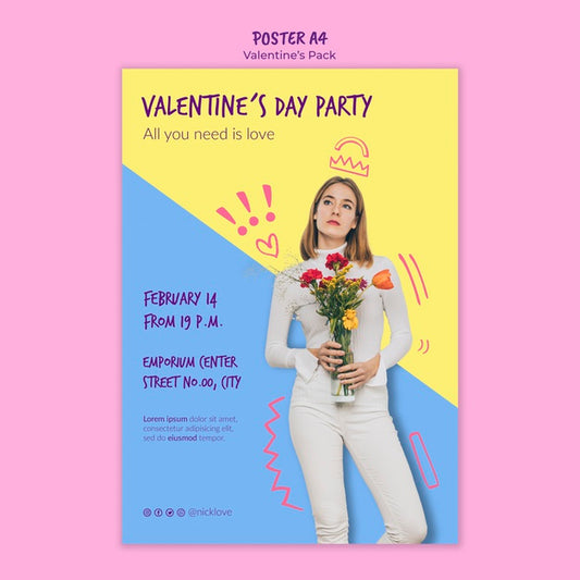 Free Valentine'S Day Flyer Template Psd