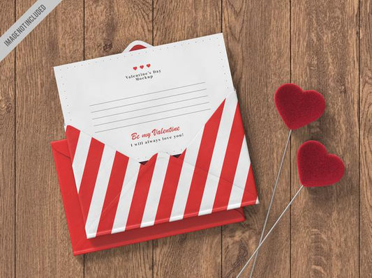 Free Valentines Day Letter Card Mockup Psd