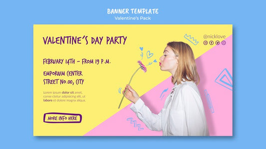 Free Valentine'S Day Party Banner Template Psd
