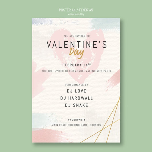 Free Valentine'S Day Party Invitation Poster Psd