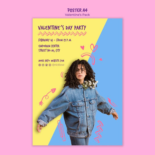 Free Valentine'S Day Poster Template Psd