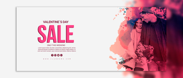 Free Valentines Day Sale Banners Mockup Psd