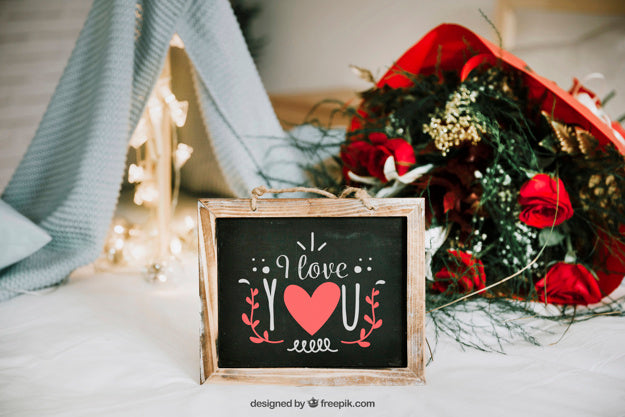 Free Valentines Frame And Elements Mockup Psd