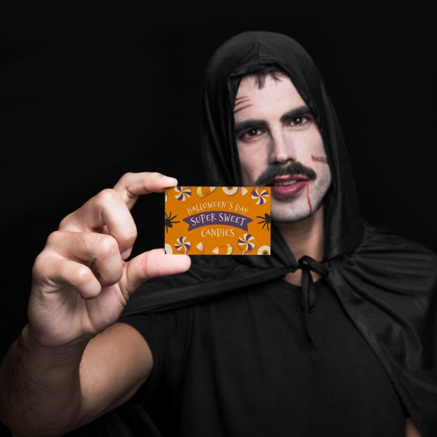 Free Vampire Presenting Business Card Psd