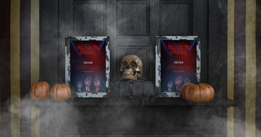 Free Variety Of Halloween Frame Mock-Ups Front View Psd